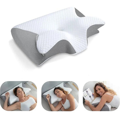 Memory Foam Cervical Pillow – 2-in-1 Ergonomic Contour Orthopaedic Support