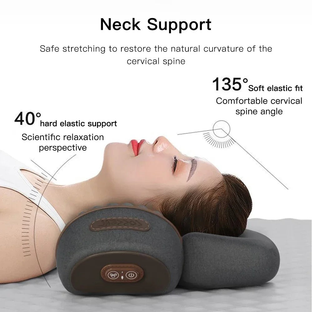 Electric Neck Massager Cervical Pillow – Heating, Vibration & Traction Therapy