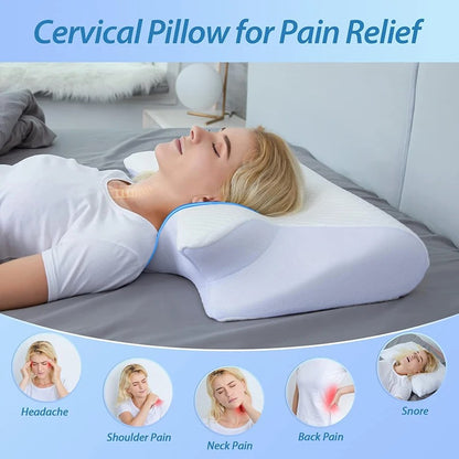 Memory Foam Cervical Pillow – 2-in-1 Ergonomic Contour Orthopaedic Support